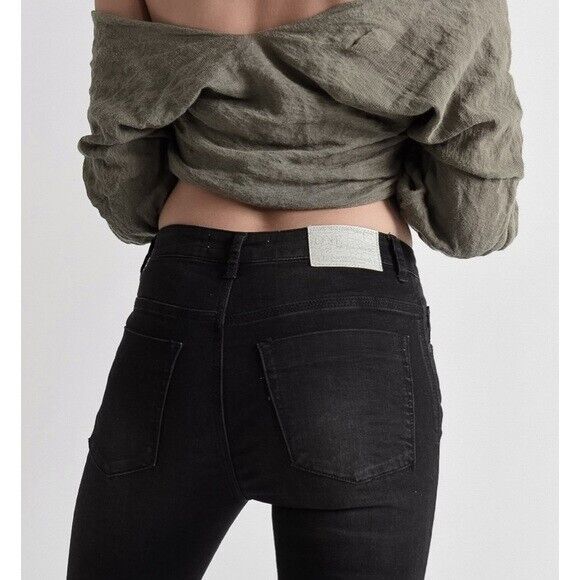 One x One Teaspoon Freebird II Distressed Black Skinny Jeans Women's 25 - Picture 3 of 7